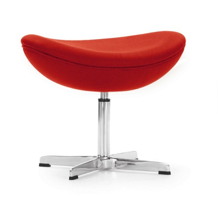 Arne Jacobsen style, Voetenbankje Egg stoel Kasjmier rood