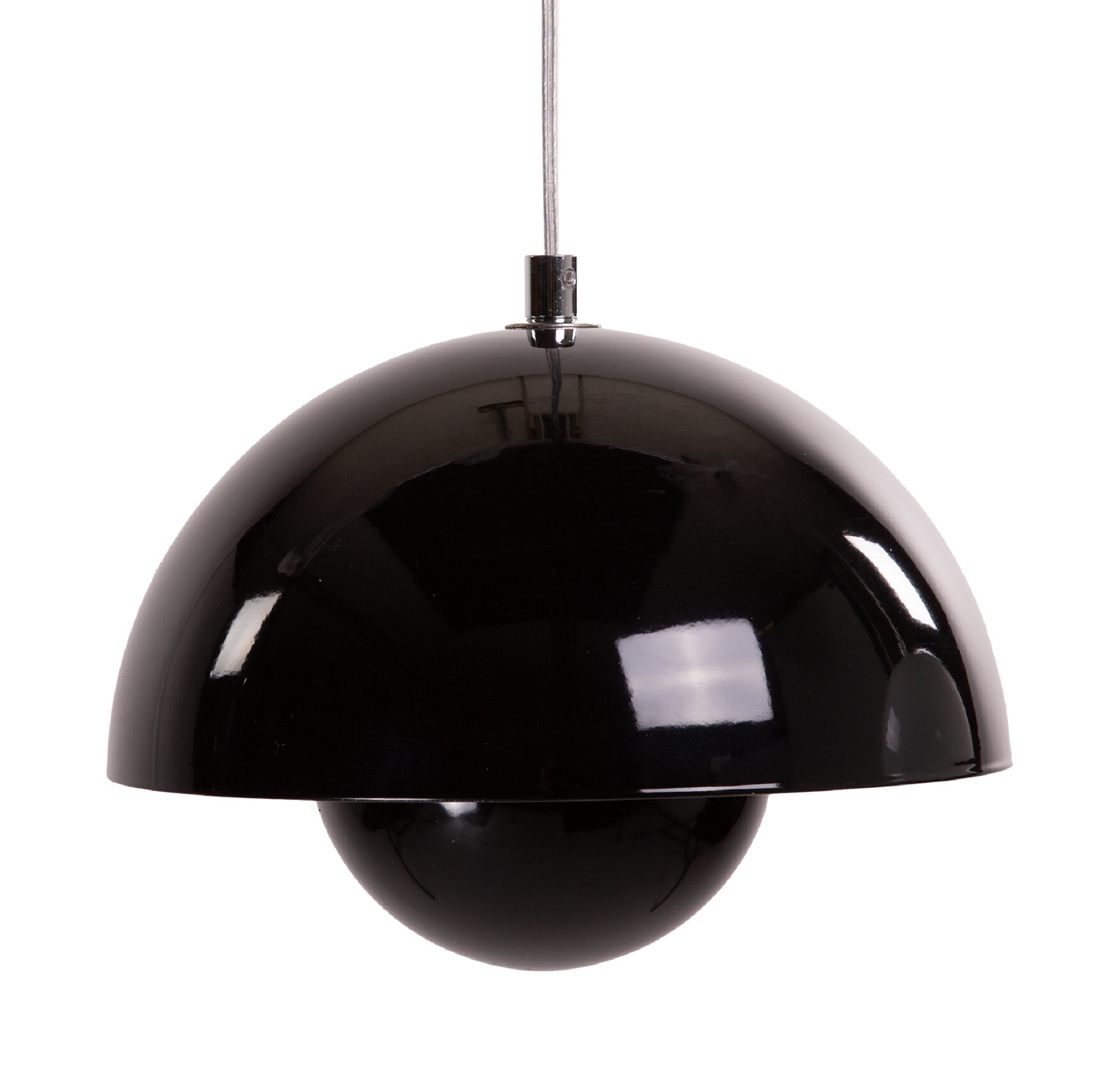 Verner Panton style, Hanglamp Flower Pot large zwart