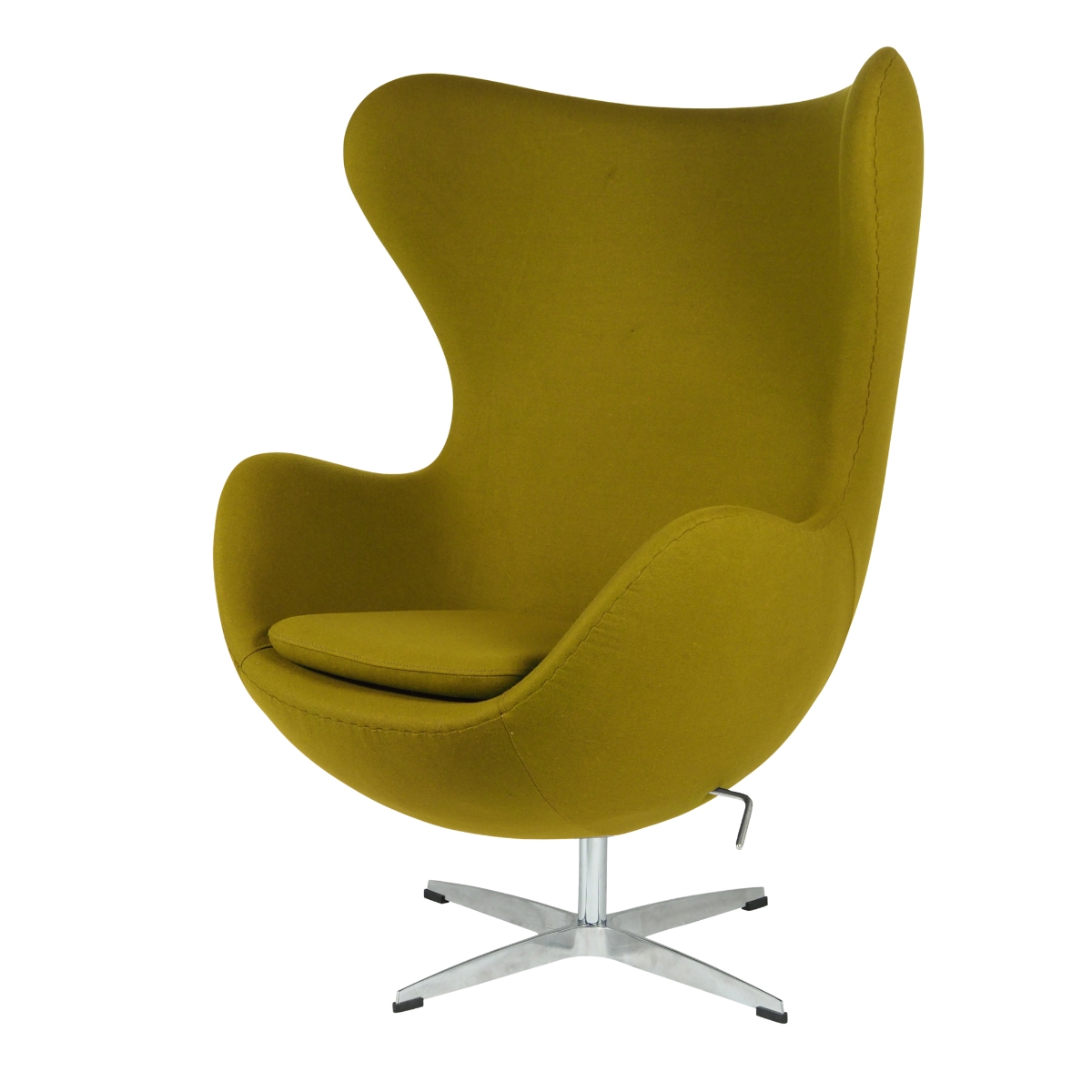 Arne Jacobsen style, Lounge stoel Egg stoel Kasjmier olijfgroen