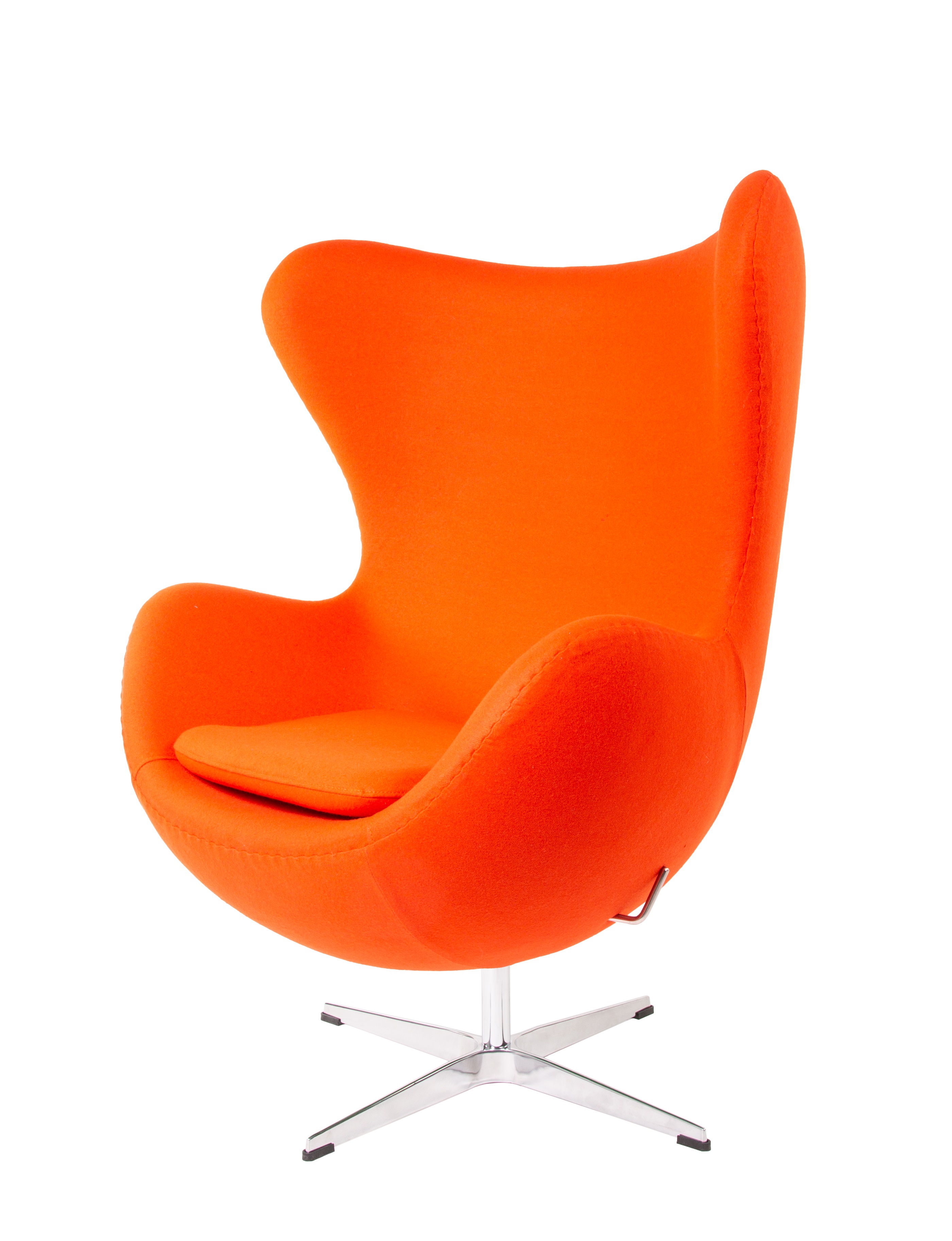 Arne Jacobsen style, Lounge stoel Egg stoel Kasjmier oranje