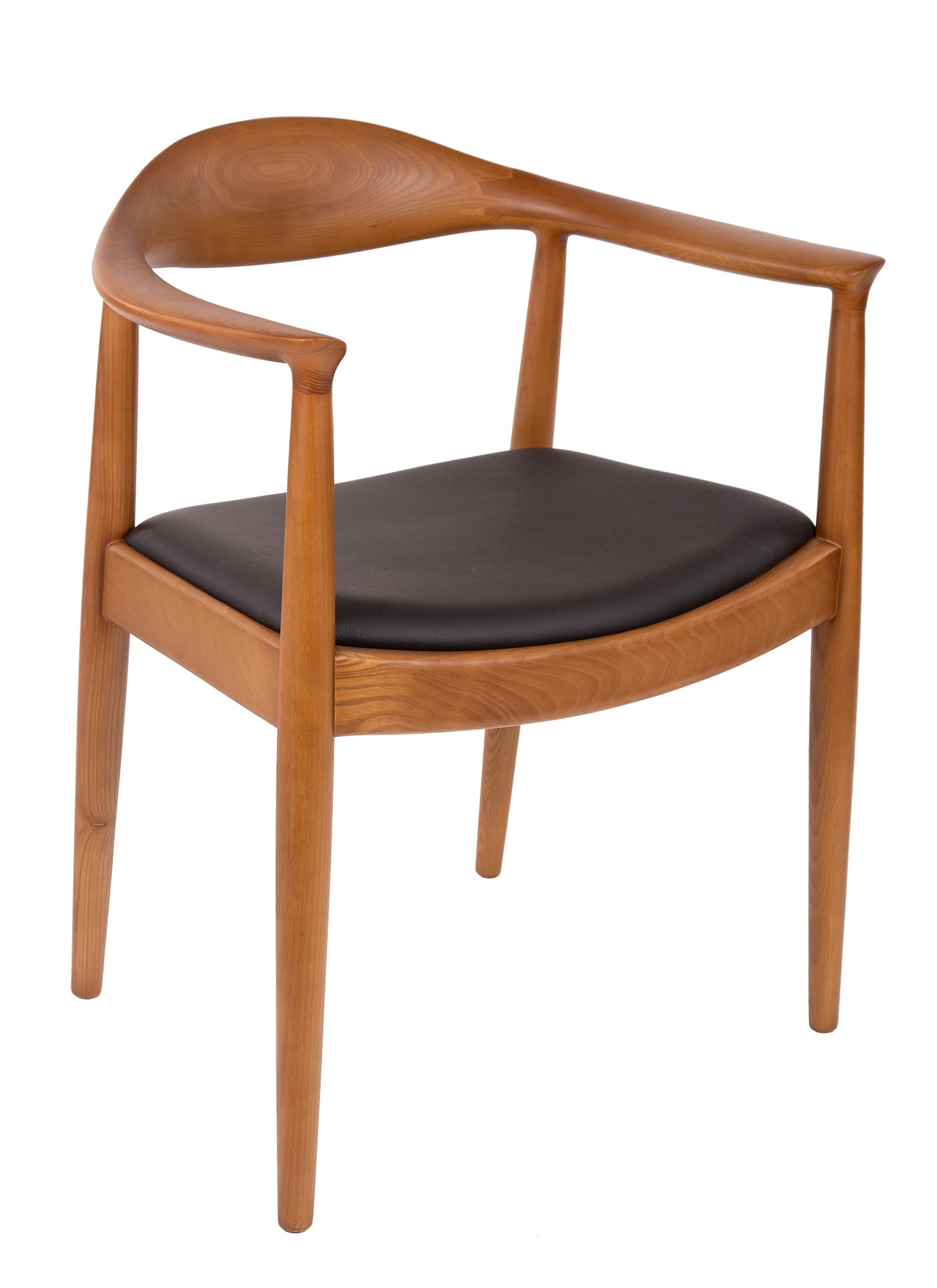 Wegner style, Eetkamerstoel kennedy chair Leder Walnoot