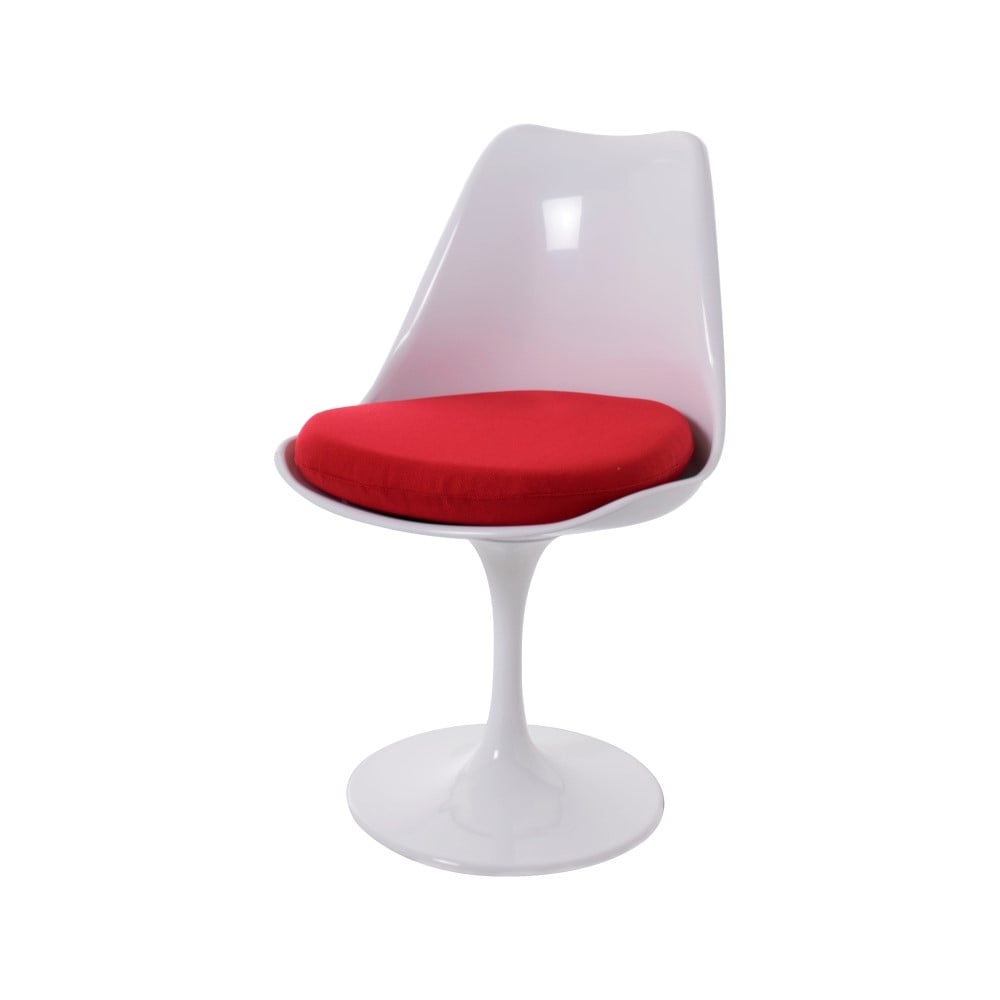 Eero Saarinen style, Eetkamerstoel Tulip stoel Zonder armleuning wit rood