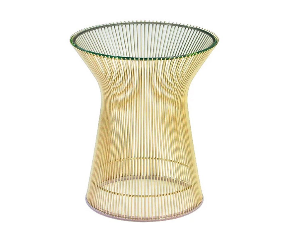 Warren Platner style, Bijzettafel Wire tafel Goud