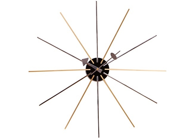 George Nelson style, Wandklok Star clock veelkleurig