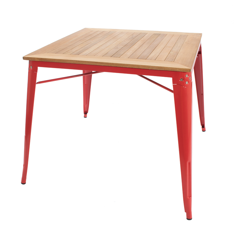 Xavier Pauchard style, Eettafel Buitentafel in Tolix-stijl eettafel rood