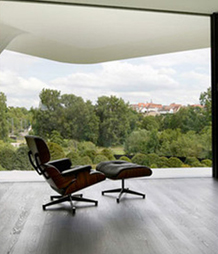 Design Eames lounge walnoot zwart leer in Nederland